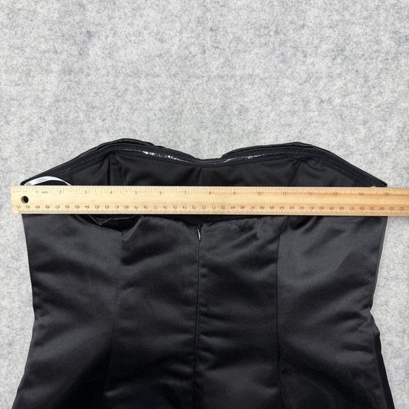 Lulu’s Perfectly Exquisite Black Satin Strapless Bodycon Mini Dress Size Medium - Picture 11 of 15